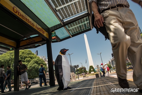 Grabbing some cool shade in Argentina’s Buenos Aires while waiting for a bus.