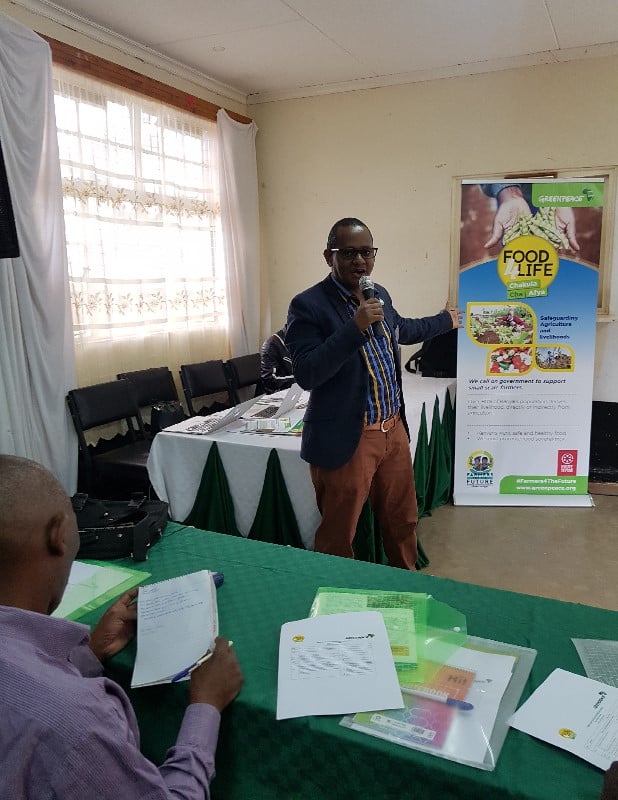 Fred Njehu making introductory remarks during the meeting
