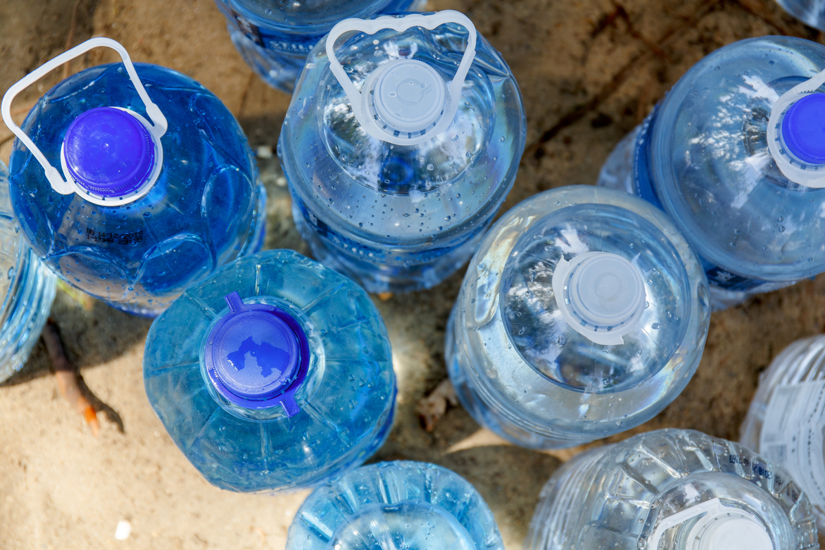 Water in Containers at Brewery Spring in Newlands, Cape Town. © Kevin Sawyer