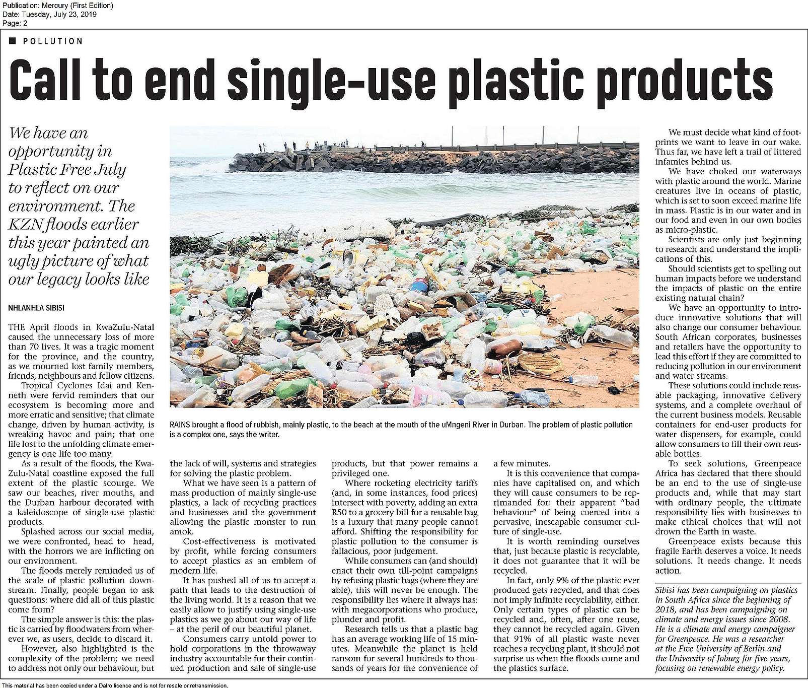 The plastic tragedy demands an end to singleuse plastic products