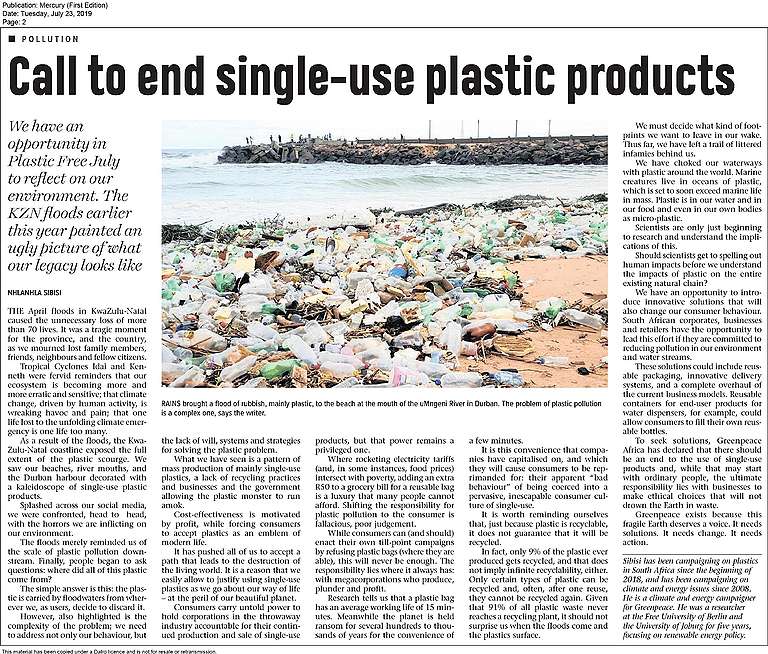 The plastic tragedy demands an end to singleuse plastic products