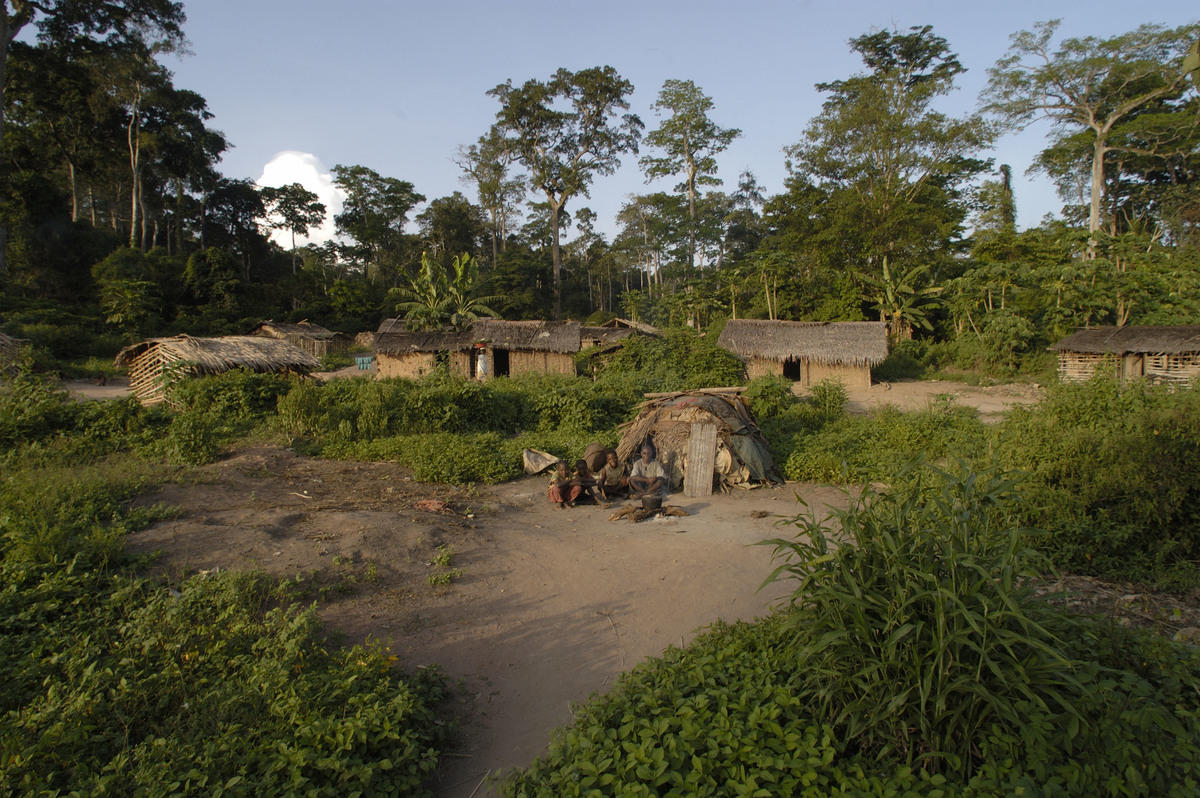 Baka Pygmy Village in Africa. © Markus Mauthe / Greenpeace