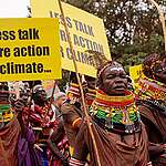Climate activists take to the streets at the Africa Climate Summit in Nairobi, Kenya, urging the African Union to lead by example and protect African biodiversity, end fossil fuels driving catastrophic climate change and invest in real solutions by shifting to solar and wind energy. Signs read "Less talk more action for Climate".