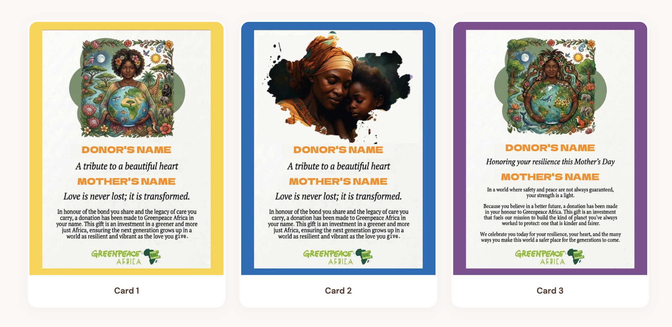 Greenpeace Africa Mother's Day Cards