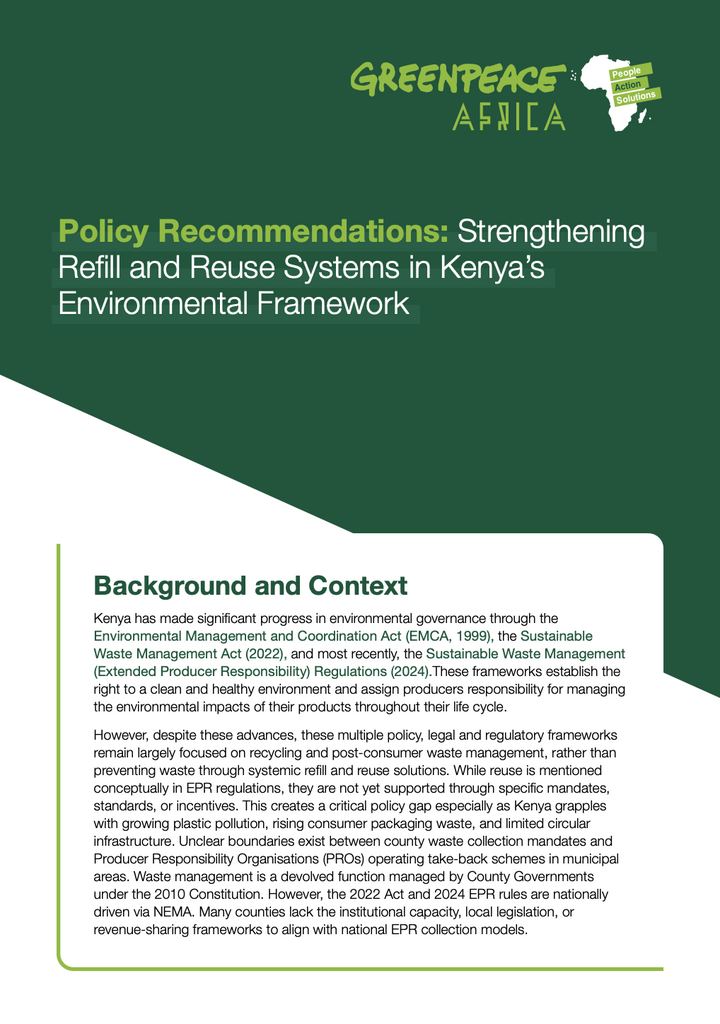 Strengthening Refill and Reuse Systems in Kenya