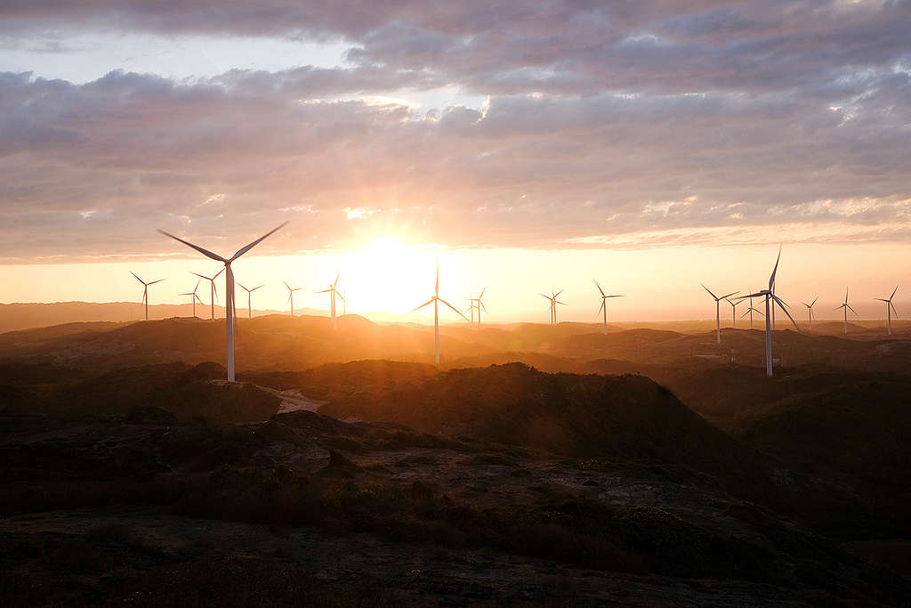 The wind Farm in Ilocos Norte at sunrise