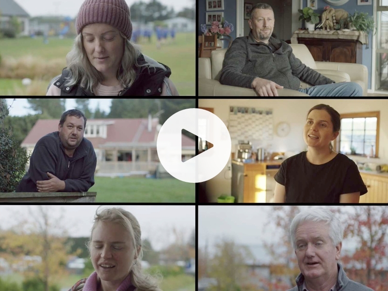 A montage of people in their homes and rural settings taken from the 'Cancer Water' video. In the centre of the image is a 'play' button, indicating that the image is linked to the YouTube documentary called 'Cancer Water'. A montage of people in their homes and rural settings taken from the 'Cancer Water' video. In the centre of the image is a 'play' button, indicating that the image is linked to the YouTube documentary called 'Cancer Water'.