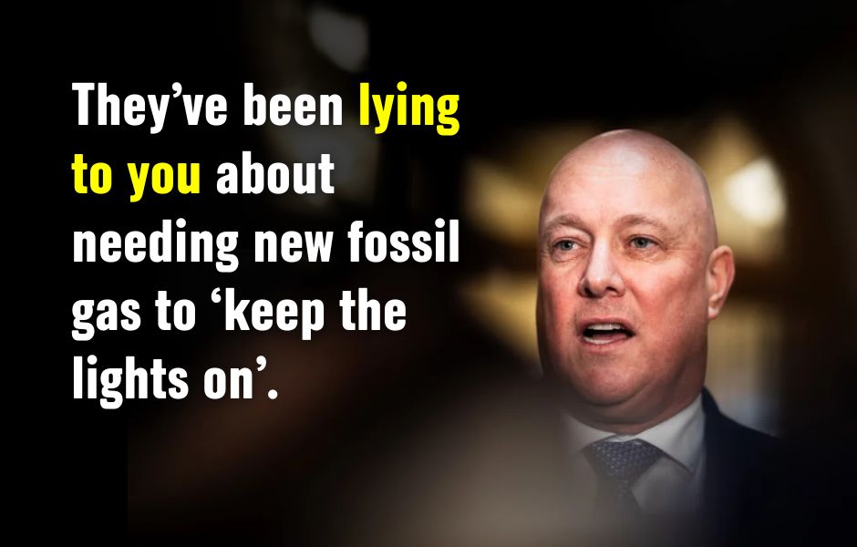 They’ve been lying to you about needing new fossil gas to “keep the lights on”. There is no shortage of gas.