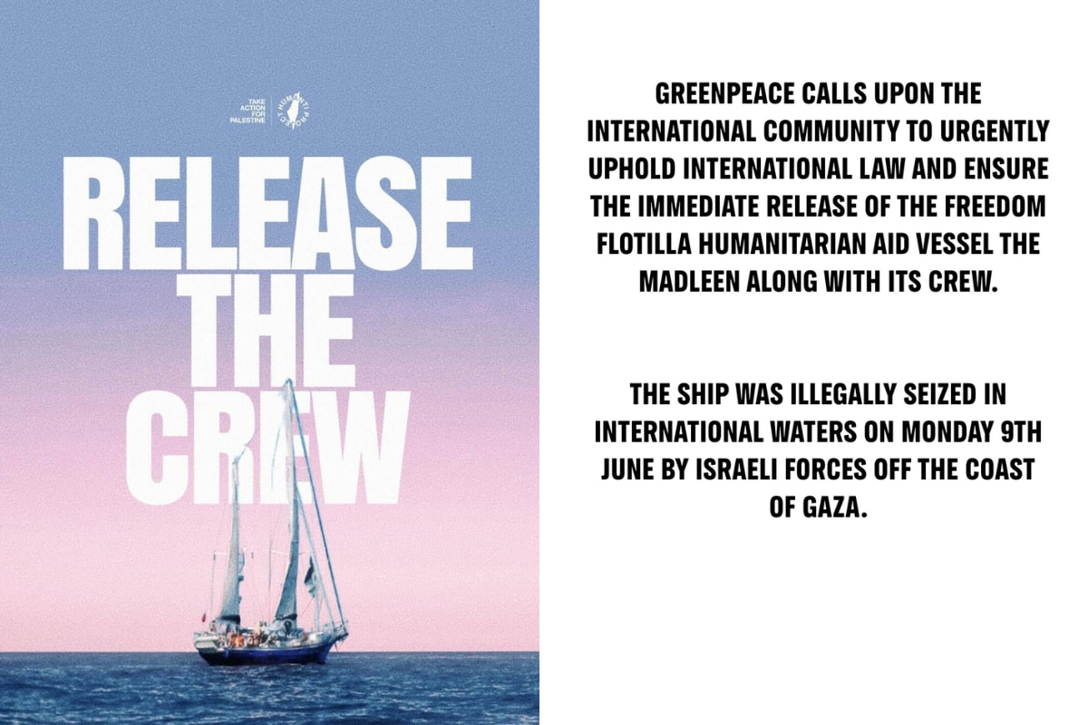 Greenpeace calls for international action to release the Madleen aid vessel