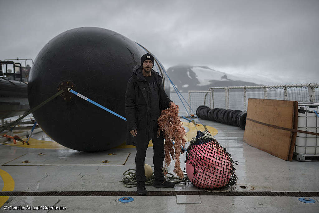 Gustaf Skarsgard Greenpeace, Gustaf Skardgard Antarctic, Gustaf Skarsgard ghost fishing gear, ocean protection, plastic pollution
