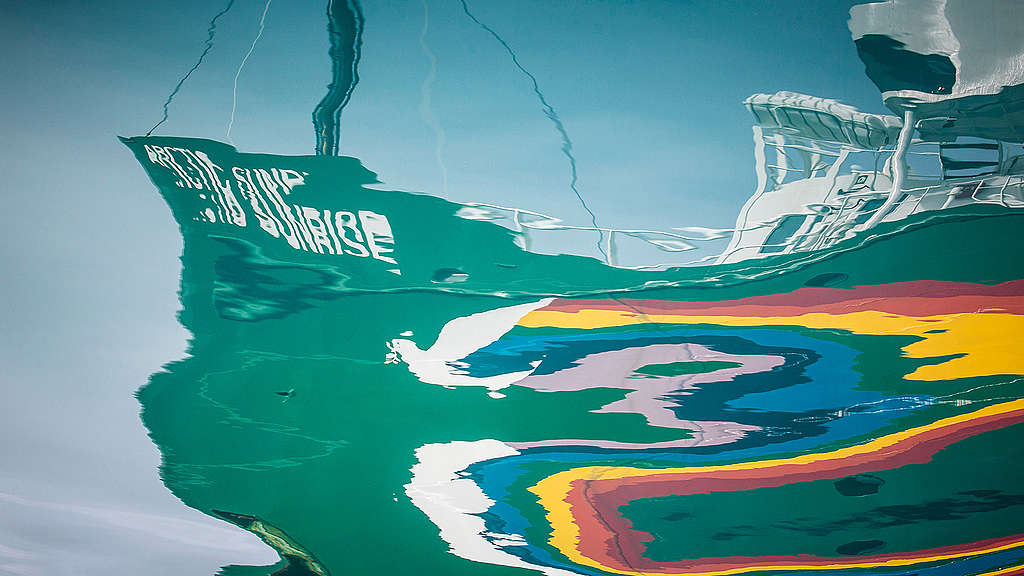 Greenpeace ship Zoom background 
© Will Rose / Greenpeace