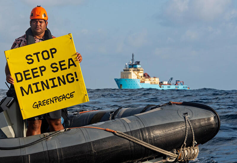 Greenpeace confronts deep sea miners at sea