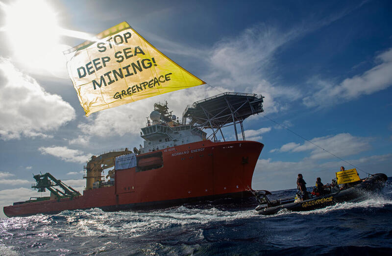 Greenpeace has been in the Pacific opposing deep sea mining industry tests.