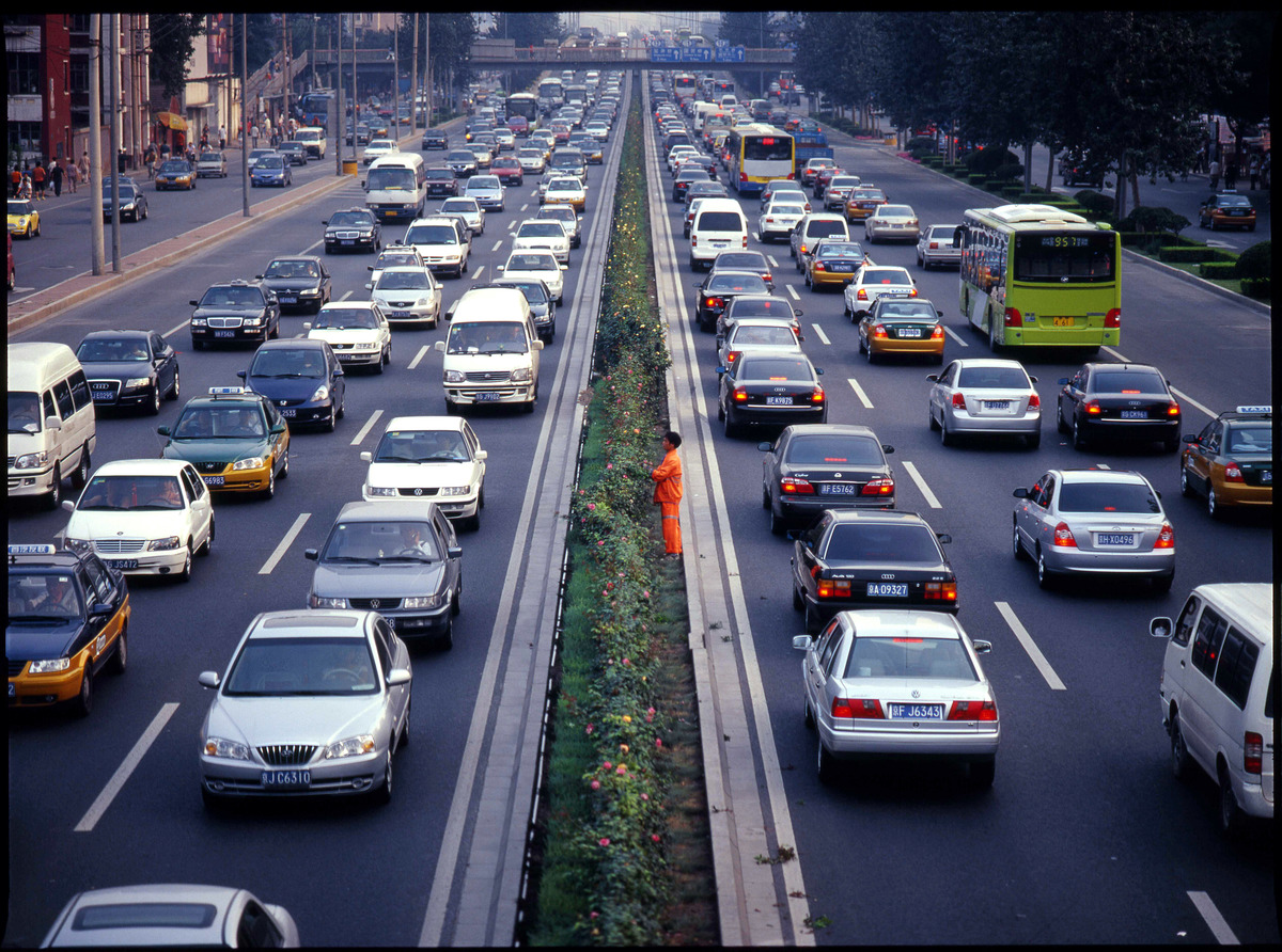 Cars in Beijing. © Greenpeace / Natalie Behring