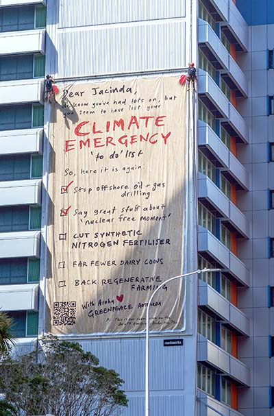 Giant crowdfunded note to PM on climate emergency anniversary