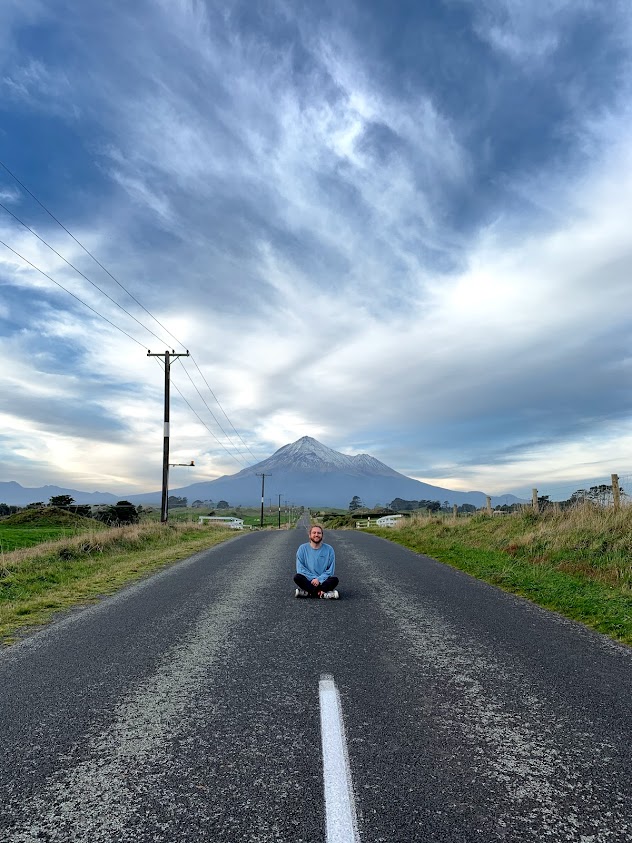 Mat Peryman sitting on the road