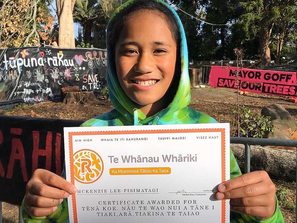 My son Mckenzie with an award he got for his part in our protest to save the Canal Road trees My son Mckenzie with an award he got for his part in our protest to save the Canal Road trees