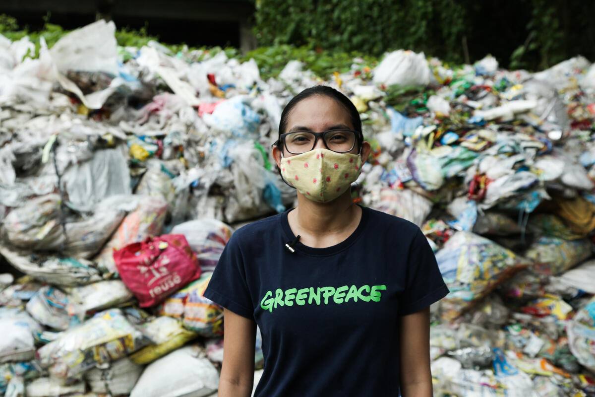 Marian Ledesma at Plastic Waste Brand Audit in Cavite.