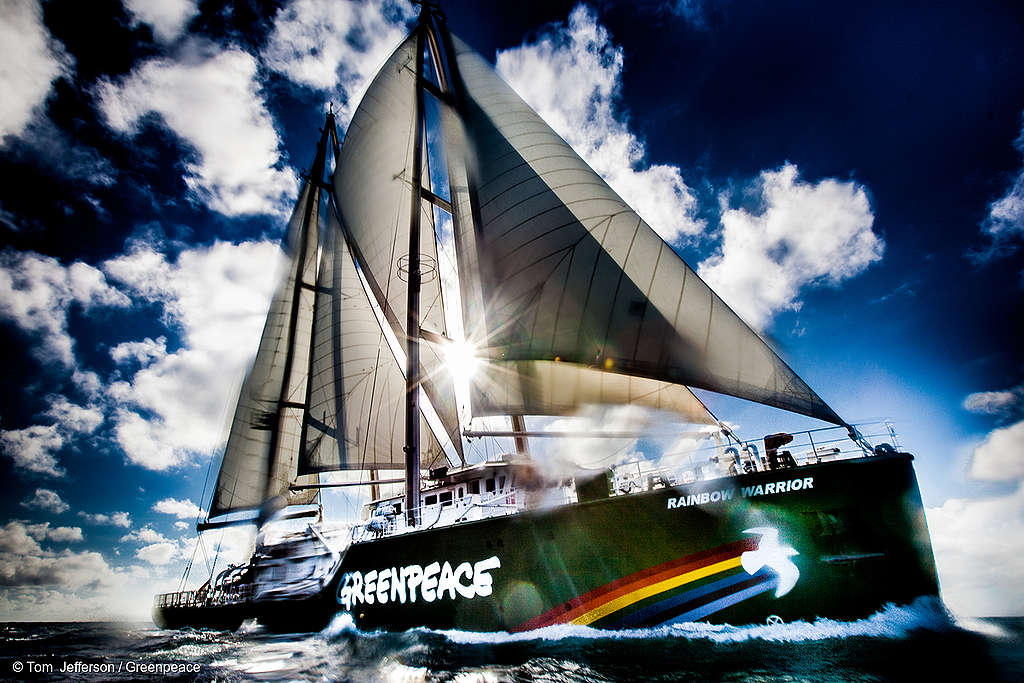 The Greenpeace flagship Rainbow Warrior