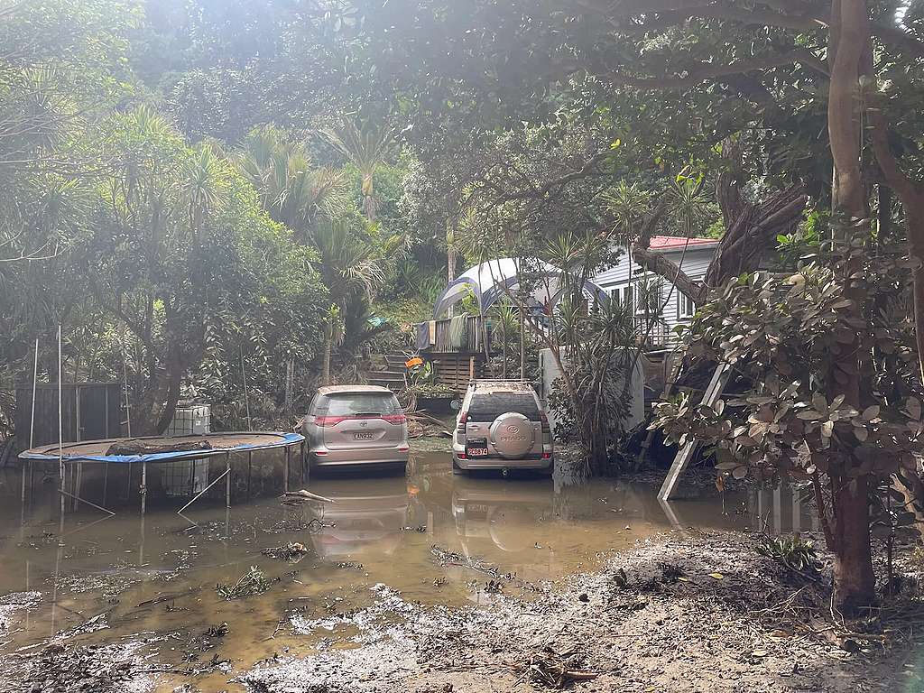 Piha flooding after Cyclone Gabrielle Piha flooding after Cyclone Gabrielle