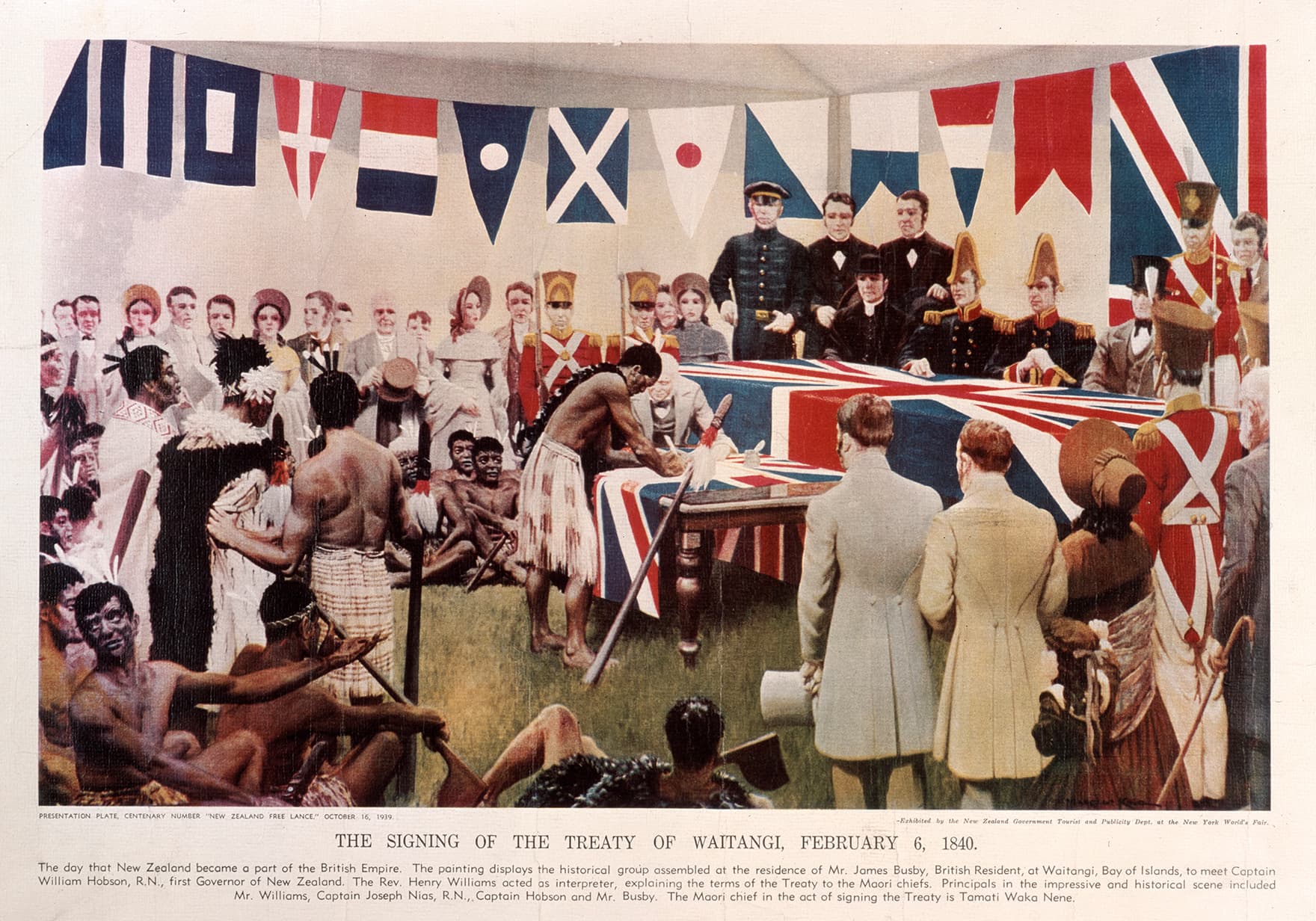Reconstruction of the Signing of the Treaty of Waitangi - Marcus King