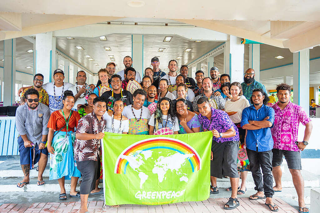 The Rainbow Warrior’s farewell ceremony in the Pacific involves traditional dances, speeches, and the symbolic ‘I-tatau’ gesture to bid goodbye and honor the ship’s legacy in Tuvalu, followed by a gathering featuring traditional food to strengthen and forge new relationships.