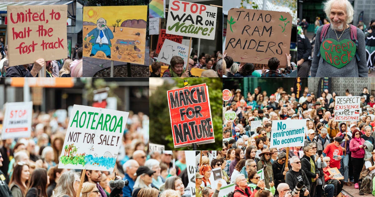 March for Nature placards
