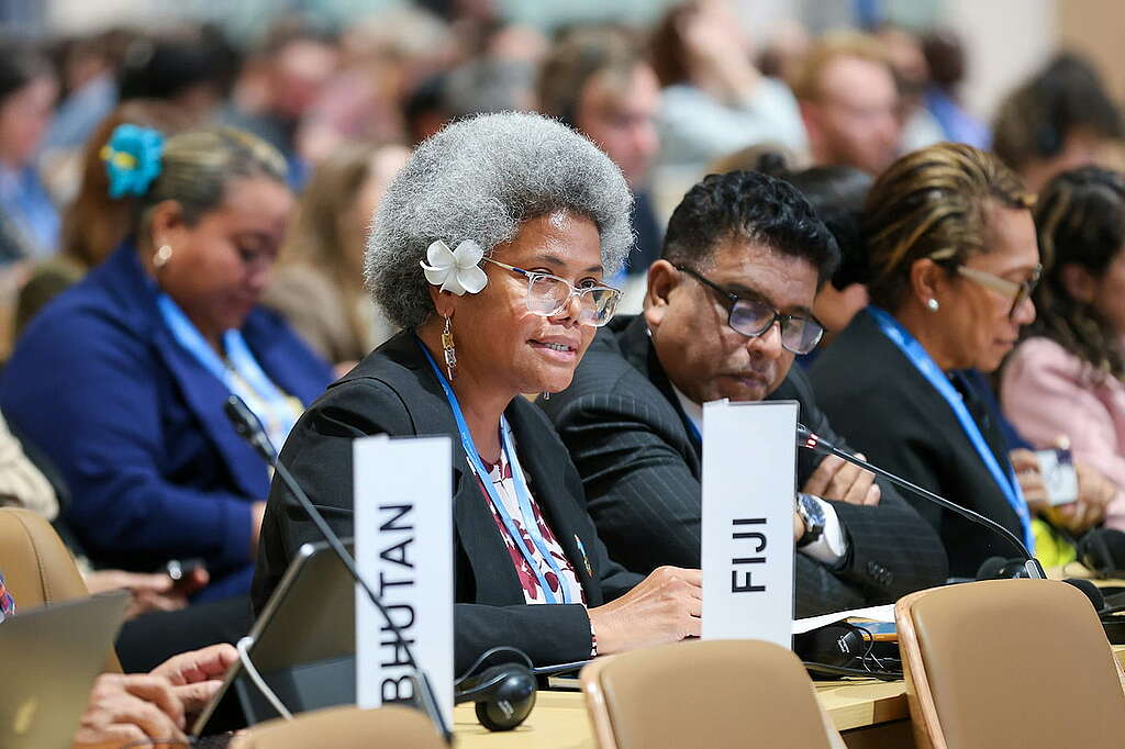 Lenora Qereqeretabua, the deputy speaker of Fiji’s Parliament, at the COP29 climate summit. Lenora Qereqeretabua, the deputy speaker of Fiji’s Parliament, at the COP29 climate summit.