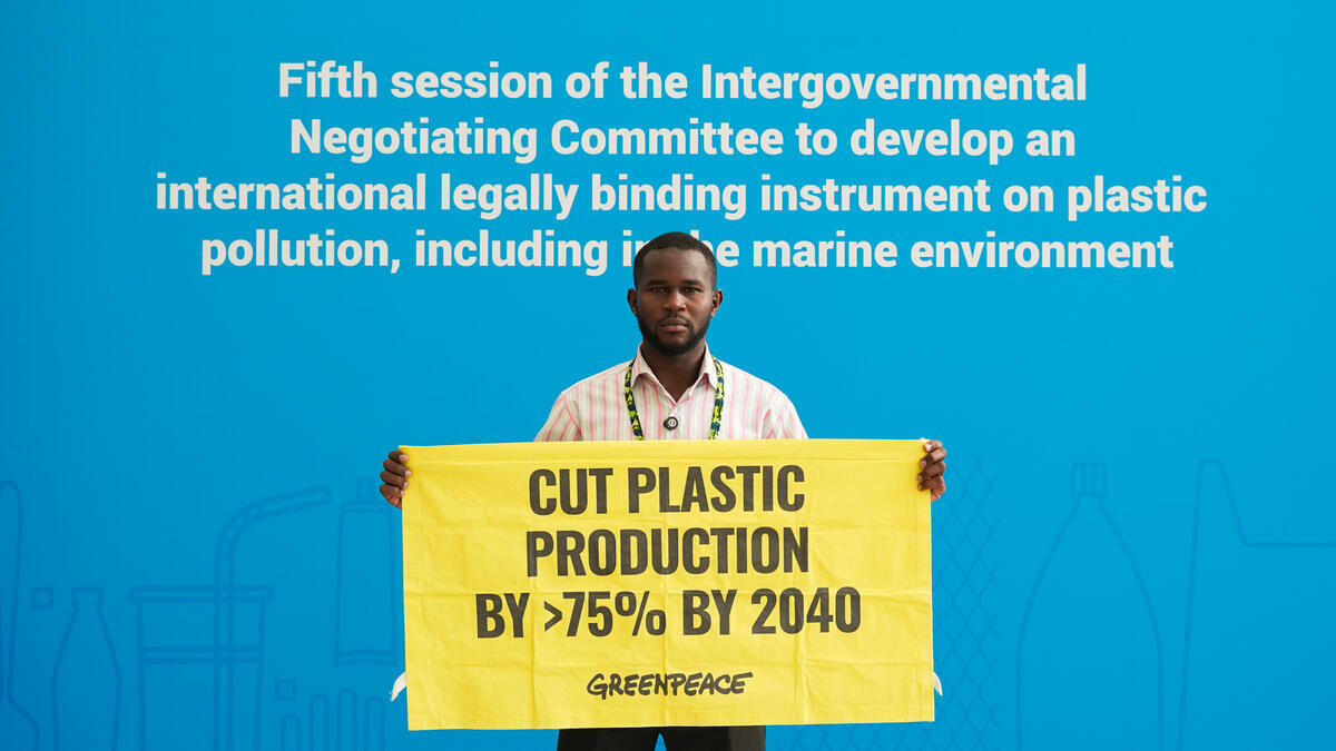 Gerance Mutwoll, Greenpeace Africa plastics campaigner and member of the Greenpeace delegation to INC-5 Global Plastics Treaty negotiations in Busan, South Korea.