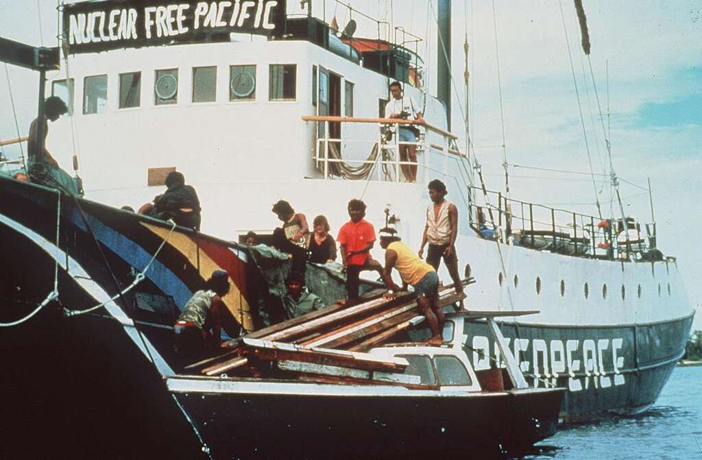 The Marshall Islands' Rongelap Atoll was evacuated following nuclear fallout from the United States' nuclear testing on nearby atolls between 1946-1958. The health of many adults and children has suffered as a result. The Greenpeace crew took adults, children and 100 tonnes of belongings onboard.