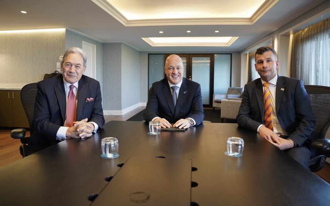 Winston Peters, David Seymour and Christopher Luxon
