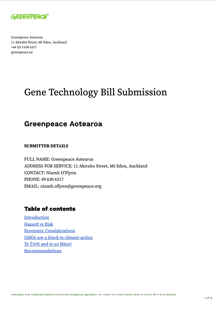 Gene Technology Bill Submission
