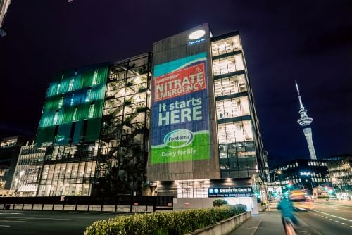 ‘Nitrate emergency starts here’: Greenpeace brings water crisis back to Fonterra’s HQ