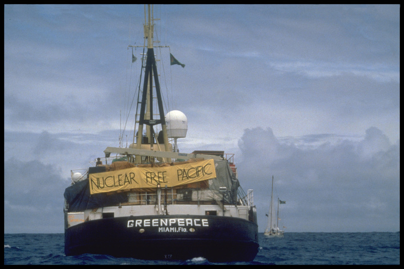 MV Greenpeace in Action Against Pacific Nuclear Test