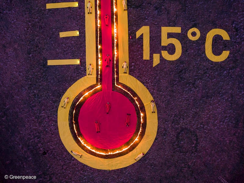 Termómetro marcando 1,5 °C