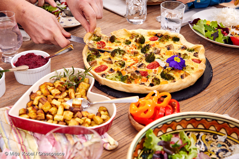 Variedad de comida vegetariana.