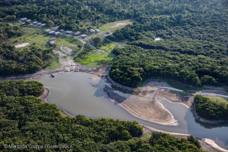 Una imagen aérea de la comunidad de Campo Limpo en los alrededores de Tefé. 