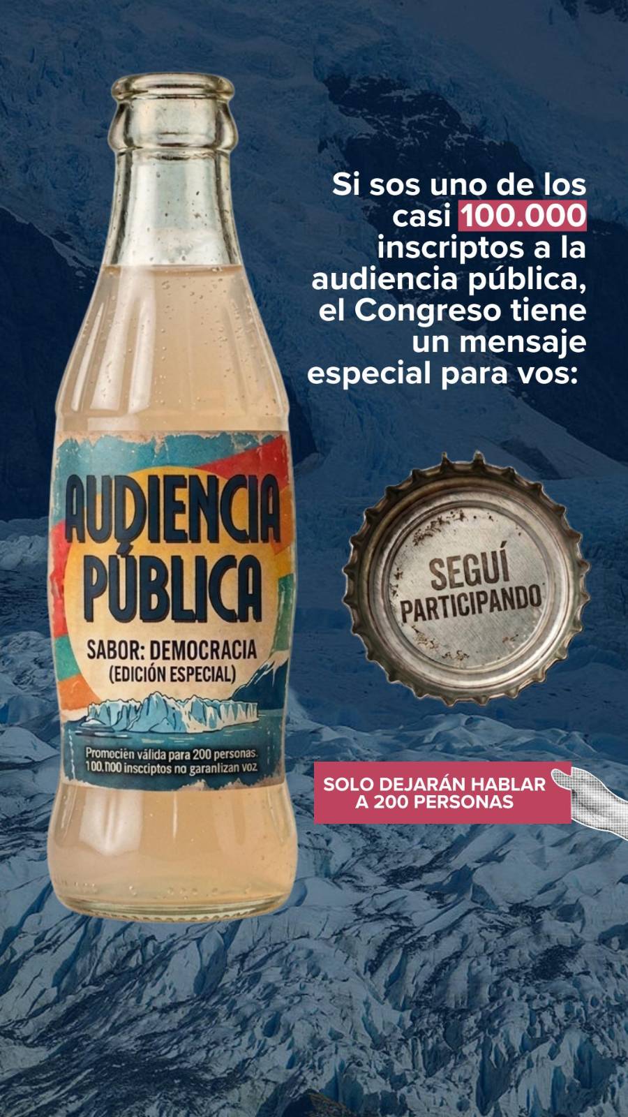 “Seguí participando”: la farsa de audiencia pública que nos ofrecen a quienes queremos defender los glaciares