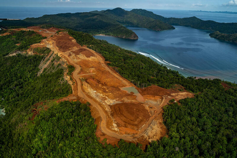 Flyover Raja Ampat Islands in Southwest Papua