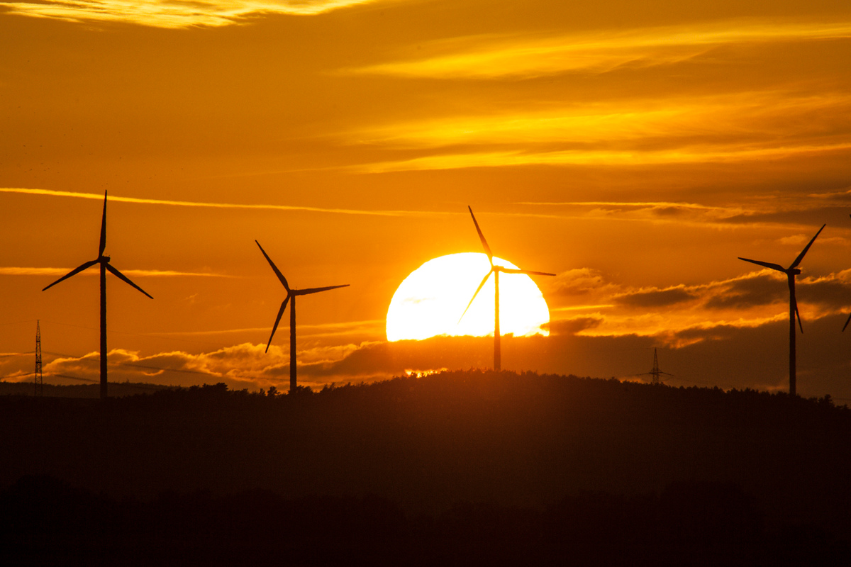 Geração de energia eólica na Alemanha.