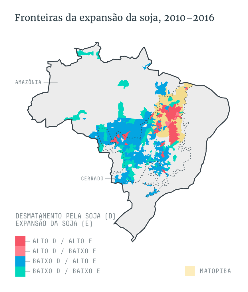 Fronteiras da expansão da soja, 2010-2016