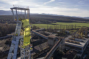 Action at Coal Mine in Nováky Slovakia.