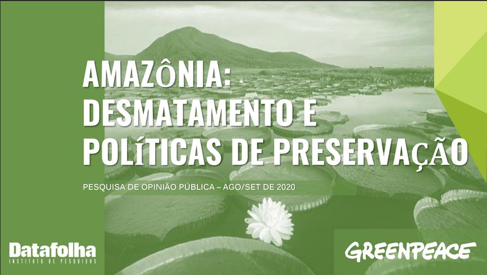 Amazônia: desmatamento e políticas de preservação - Greenpeace - Datafolha - 2020