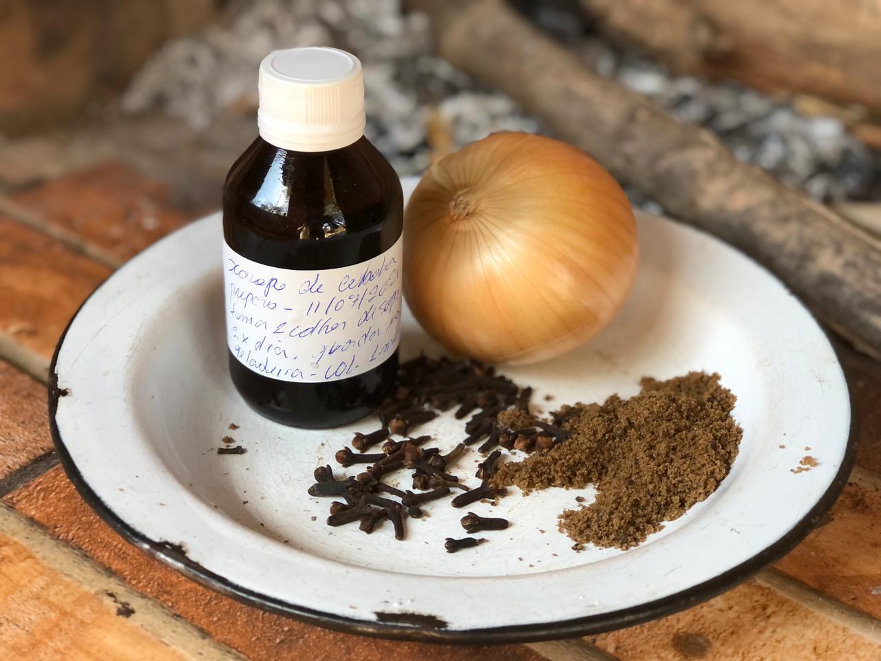 Ingredientes do xarope de cebola