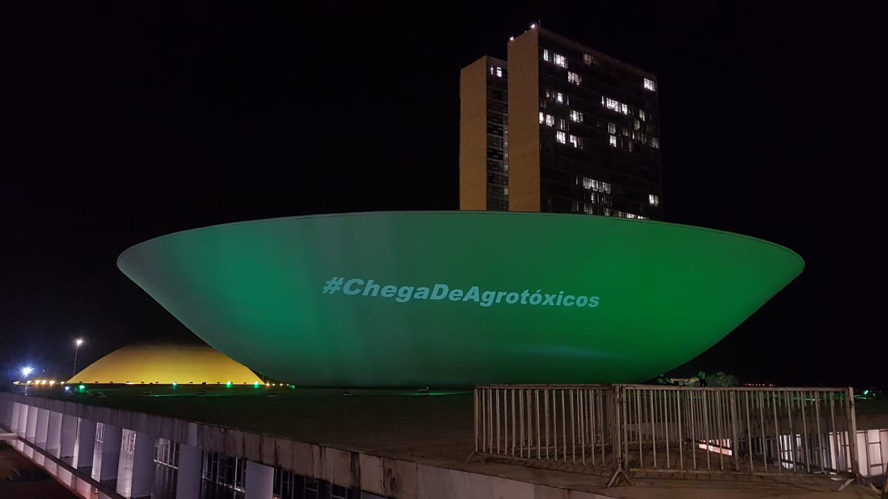 Chega de Agrotóxicos: foto em Brasília do Projetaço organizado pela rede Projetemos e organizações contra o Pacote do Veneno