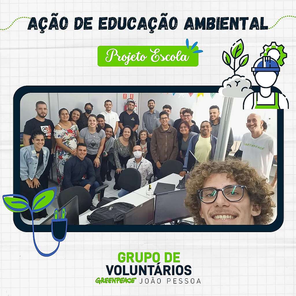 Ilustração que mostra a ação de educação ambiental.