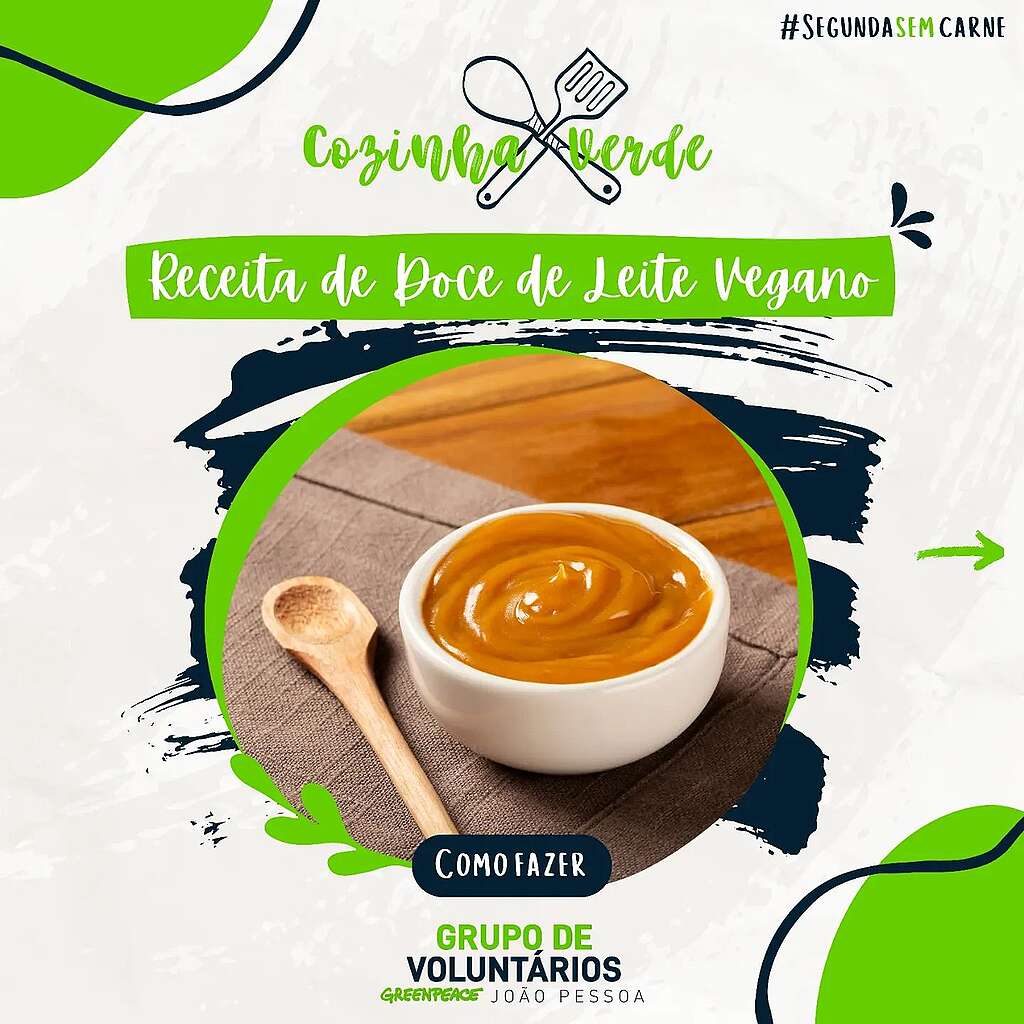 Ilustração da receita de doce de leite vegano.