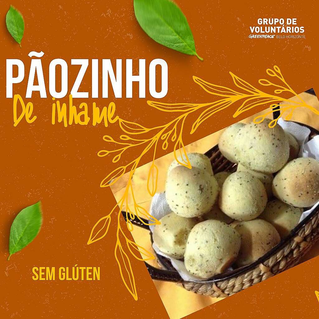 Ilustração da receita de pãozinho de inhame