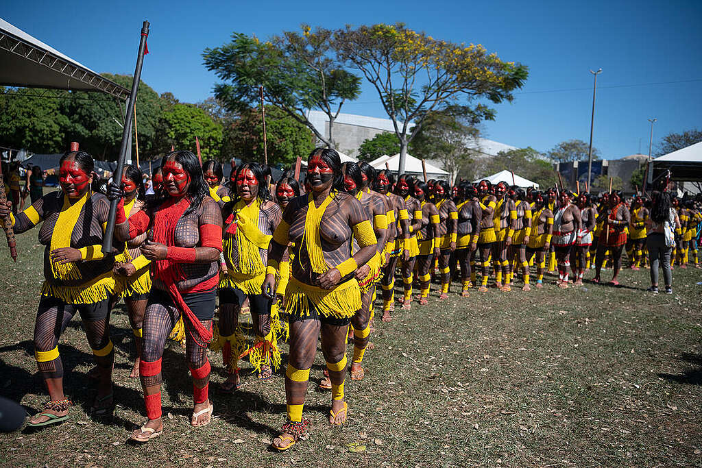 III March of Indigenous Women, in Brasilia, Brazil. © Edgar Kanaykõ / Greenpeace