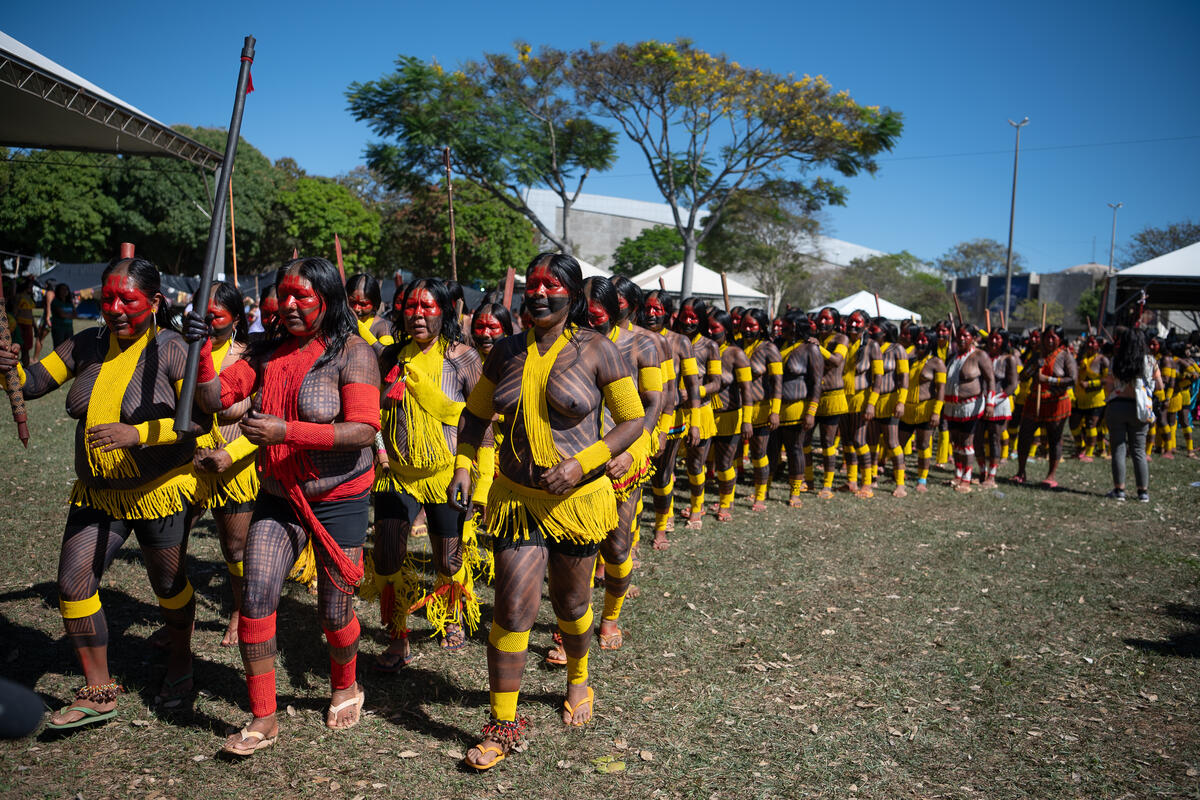 III March of Indigenous Women, in Brasilia, Brazil. © Edgar Kanaykõ / Greenpeace
